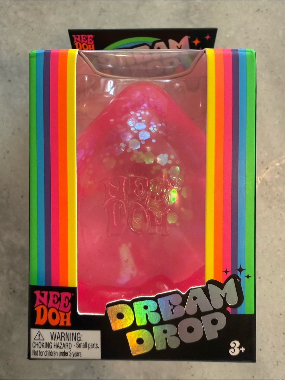 Nee Doh Dream Drop Kids Toy - Pink Glitter